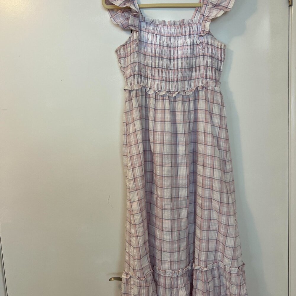 English Factory Plaid Midi Dress with Ruffles - NWOT, Excellent Condition - Picture 6 of 6